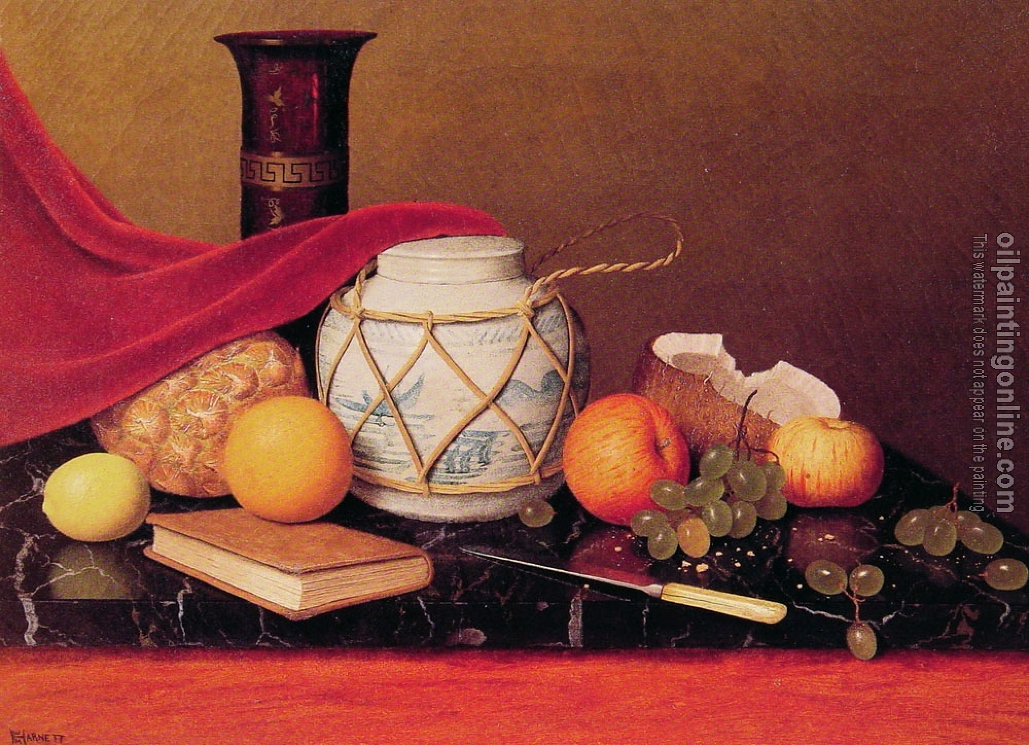 William Michael Harnett - Still life with Ginger Jar